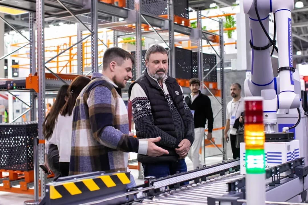 Automated conveyor and material-handling system in a warehouse